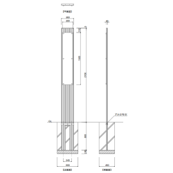 【構造図】 ギア GC-3 タワーサイン シルバー, ブラック