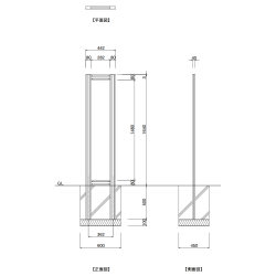 【構造図】 ギアモンブラン タワータイプ GT-1 タワーサイン シルバー, ホワイト, ブラック