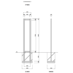 【構造図】 ギアモンブラン タワータイプ GT-3 タワーサイン シルバー, ホワイト, ブラック