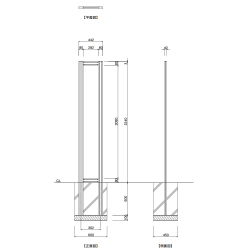 【構造図】 ギアモンブラン タワータイプ GT-6 タワーサイン シルバー, ホワイト, ブラック
