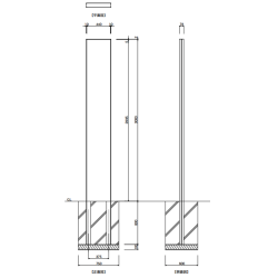 【構造図】 ヒューストン HD4530-HL タワーサイン ヘアライン仕上