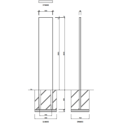 【構造図】 ヒューストン HD6030-HL タワーサイン ヘアライン仕上