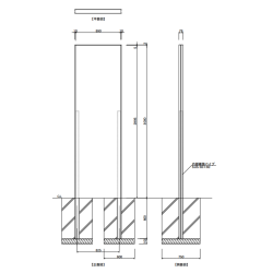 【構造図】 ヒューストン HD9030-HL タワーサイン ヘアライン仕上